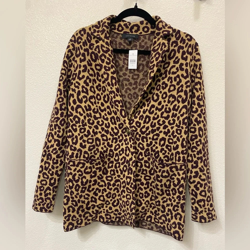 NWT Ann Taylor Leopard Print Women's Jacket Cardigan - Picture 5 of 8